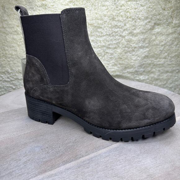 Joie Womens Size 9 Chelsea Army Boots Green Pull On Suede Lug Ankle Boots New - Picture 5 of 13